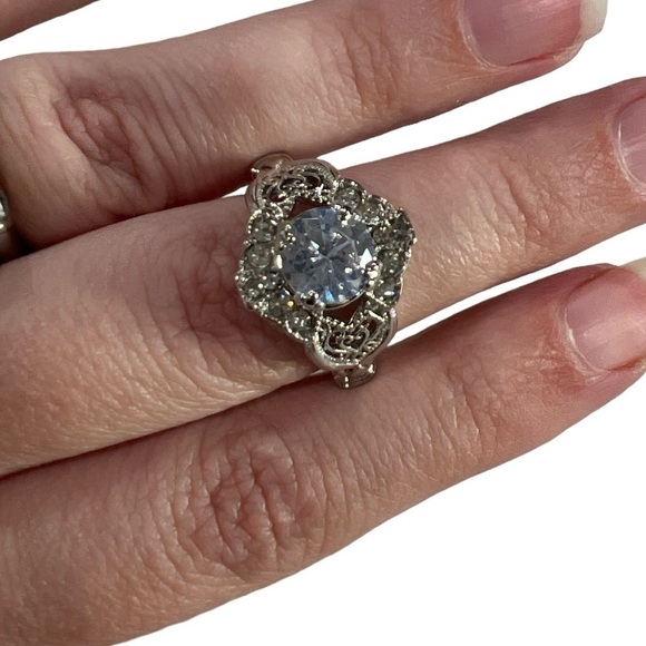 Flawless 3ct Gemstone Ring Synthetic Blue Zirconia - Picture 6 of 7